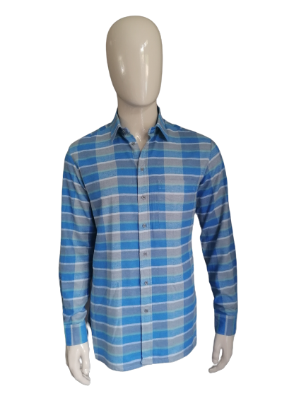 Vintage Seidensticker flannel shirt – blue/green checked – size L