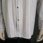 Vintage 70's Seidensticker overhemd met puntkraag. Grijs Bruin Oranje gestreept. Maat  XL