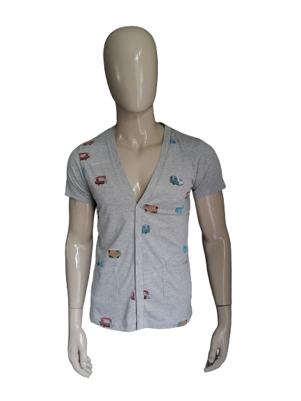 Camisa con botones Gsus Industries - gris con estampado - talla M