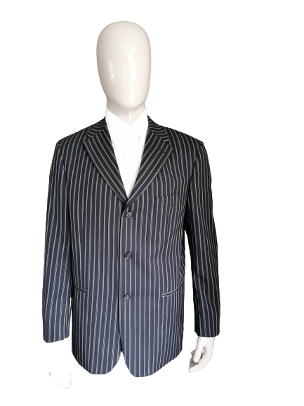 Roy Robson Woolen Jacket. Black beige striped. Size 52