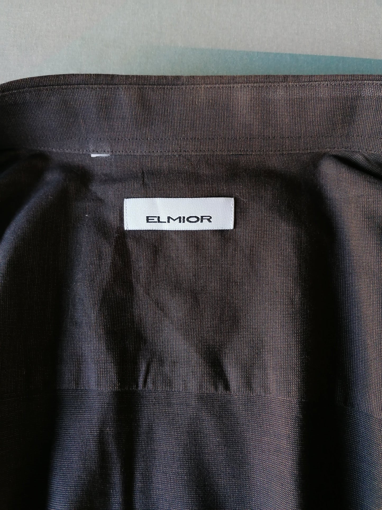 Elmior overhemd. Bruin Zwart motief. Maat XL