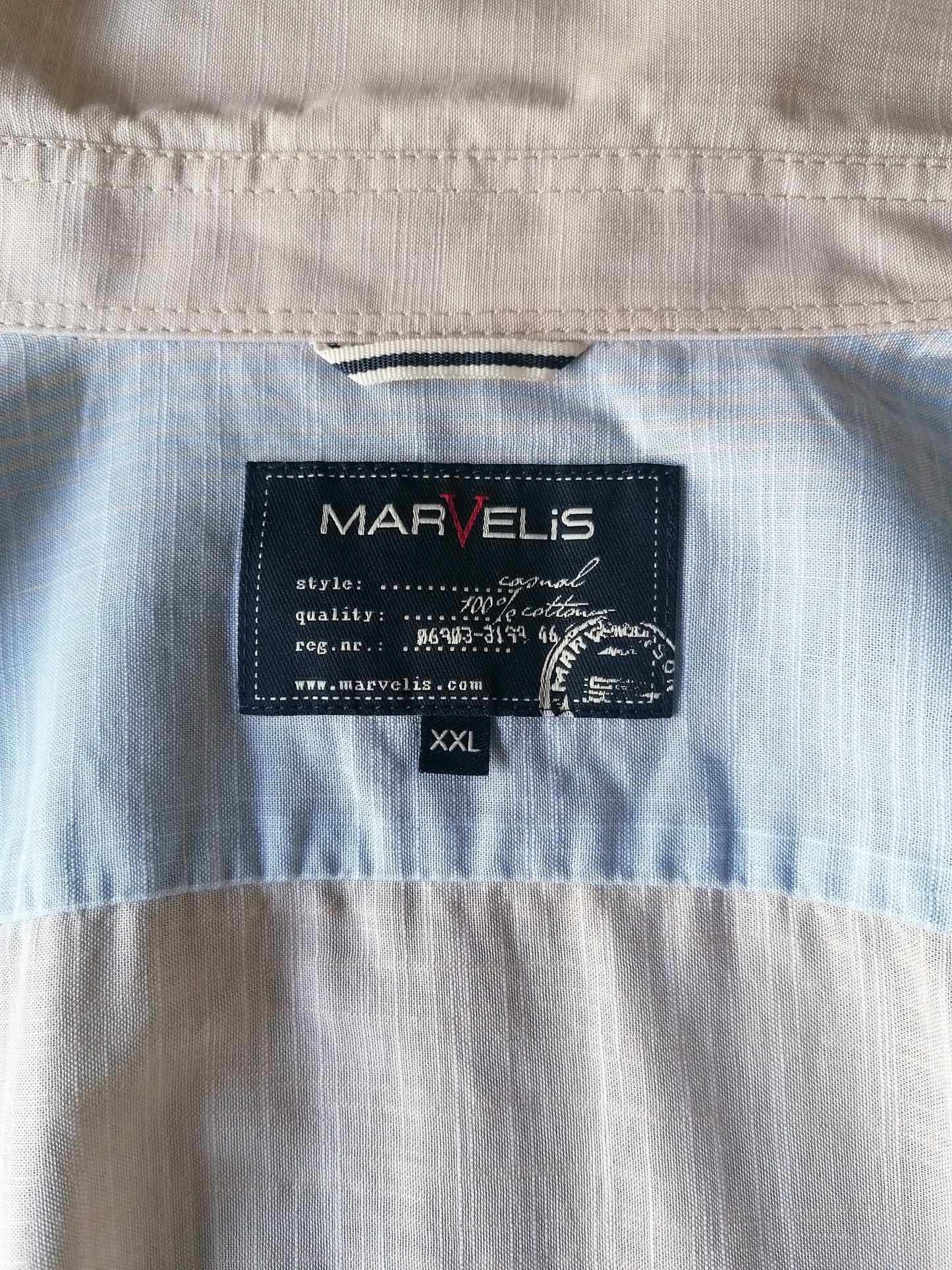 Camicia Marvelis. Motivo Blue Beige. Taglia XXL / 2XL.