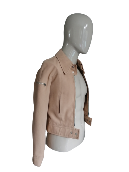 Vintage 70's jacket / jacket. Light brown. Point collar. Size XXS. New!