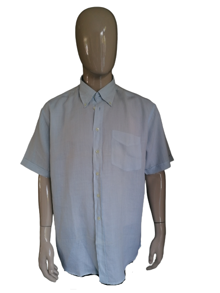 Mc Allen Linen Short Sleeve Shirt. Light blue. Size XL / XXL