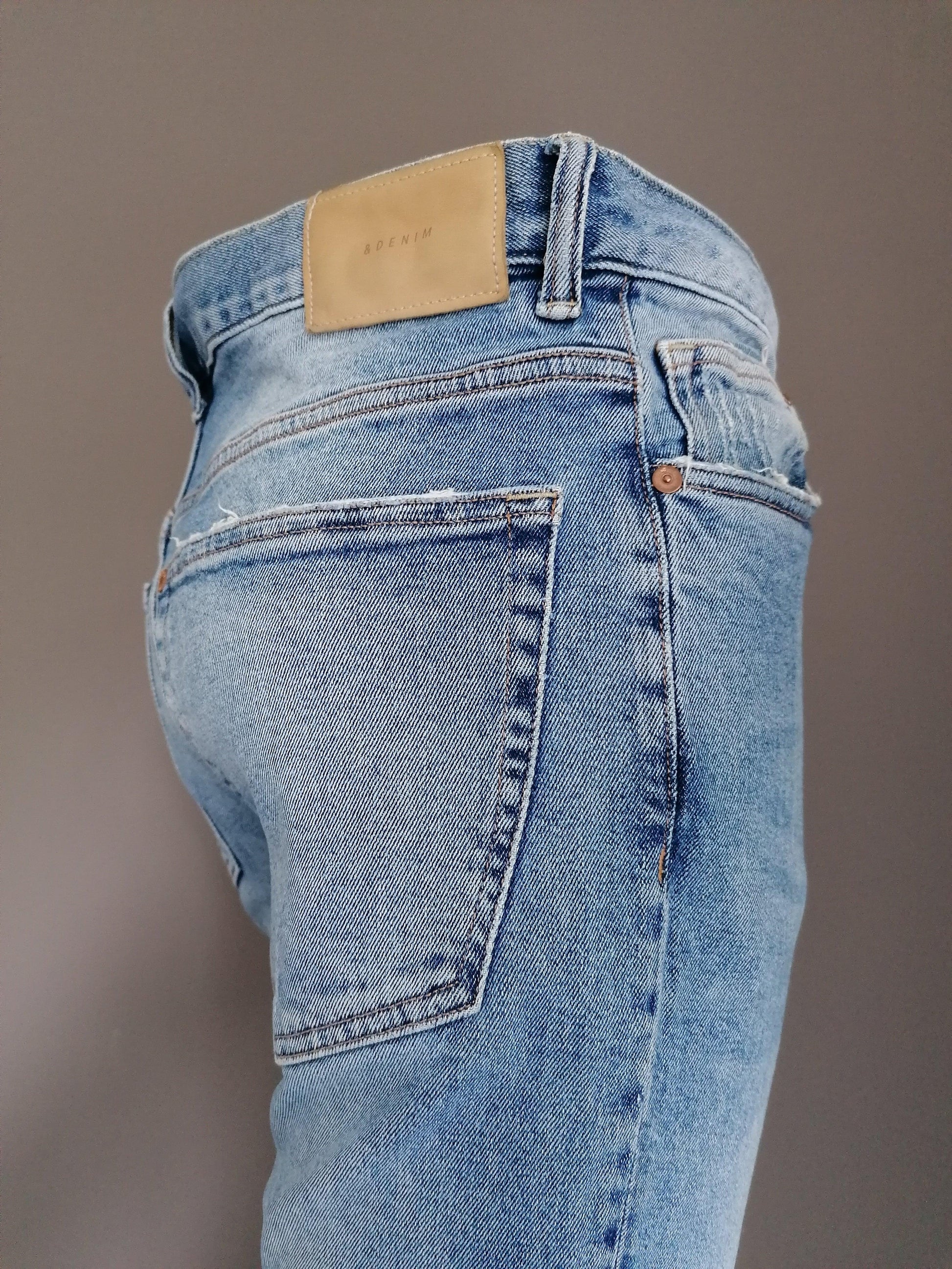 &Denim jeans. Blauw gekleurd. Maat W34 - L28. Type Relaxed Skinny Cropped. - EcoGents