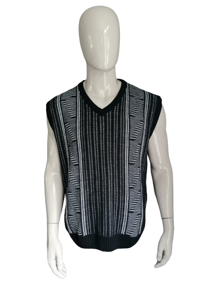 Vintage Spencer – schwarz/weißes Motiv – Größe 2XL