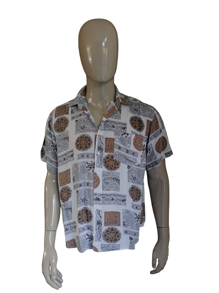 Vintage Pacific Motion Shirt Kurzarm. Braungrau. Xl.