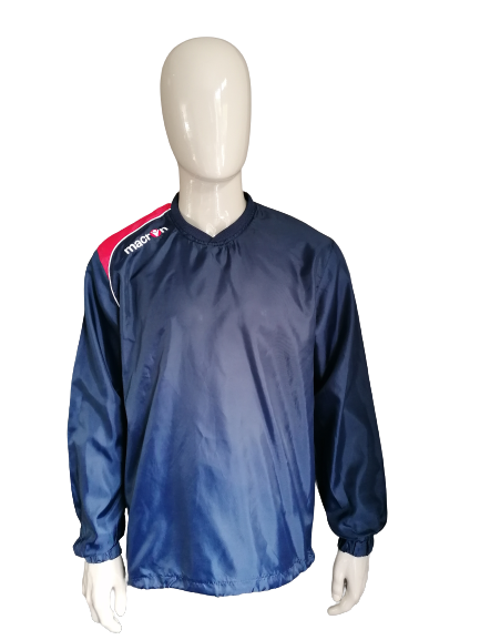 Vintage Macron Sportpullover aus Polyester. Dunkelblau. Größe XL