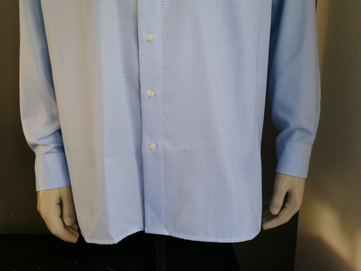 Royal Class overhemd. Blauw Wit motief. Maat XXL / 2XL