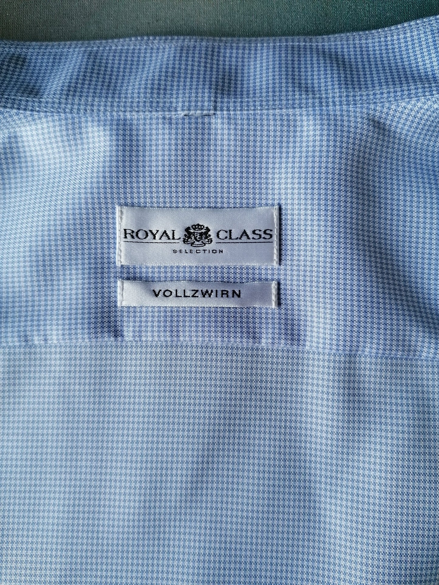 Royal Class overhemd. Blauw Wit motief. Maat XXL / 2XL