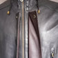 B keus: Vintage Halflange leren jas. Zwart Bruin. Maat XXL / 2XL. Ritslabel afgebroken - EcoGents