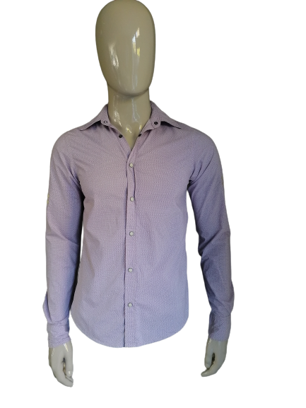 Scotch & Soda Shirt. Motif blanc violet. Taille S.