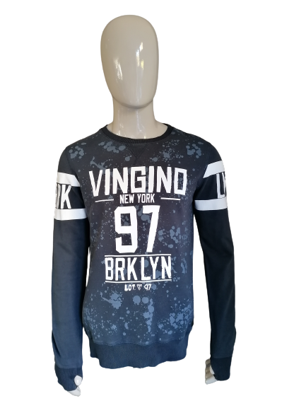 Pull Vingino. Blanc Blanc noir coloré. Taille M. Manchons très longs.