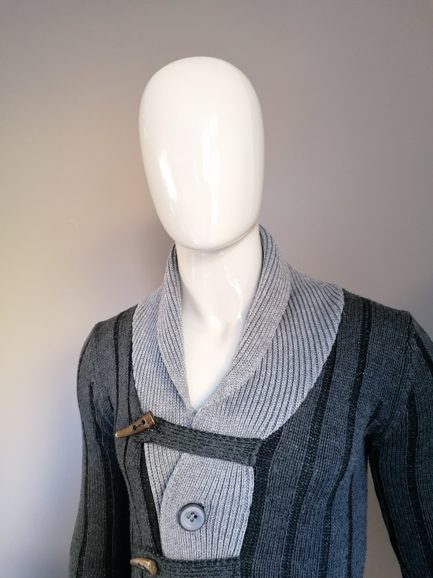 Wam denim vest with buttons. Gray colored. Size S.