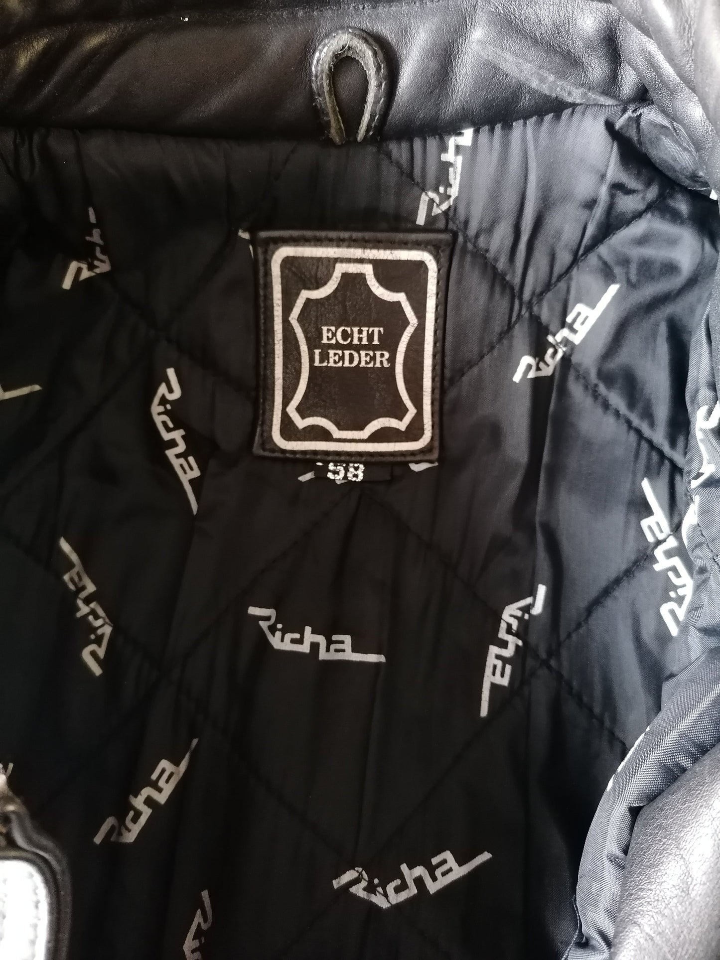 Richa Leather Motor Jack / Jacket. Black colored. Size 58 / XL