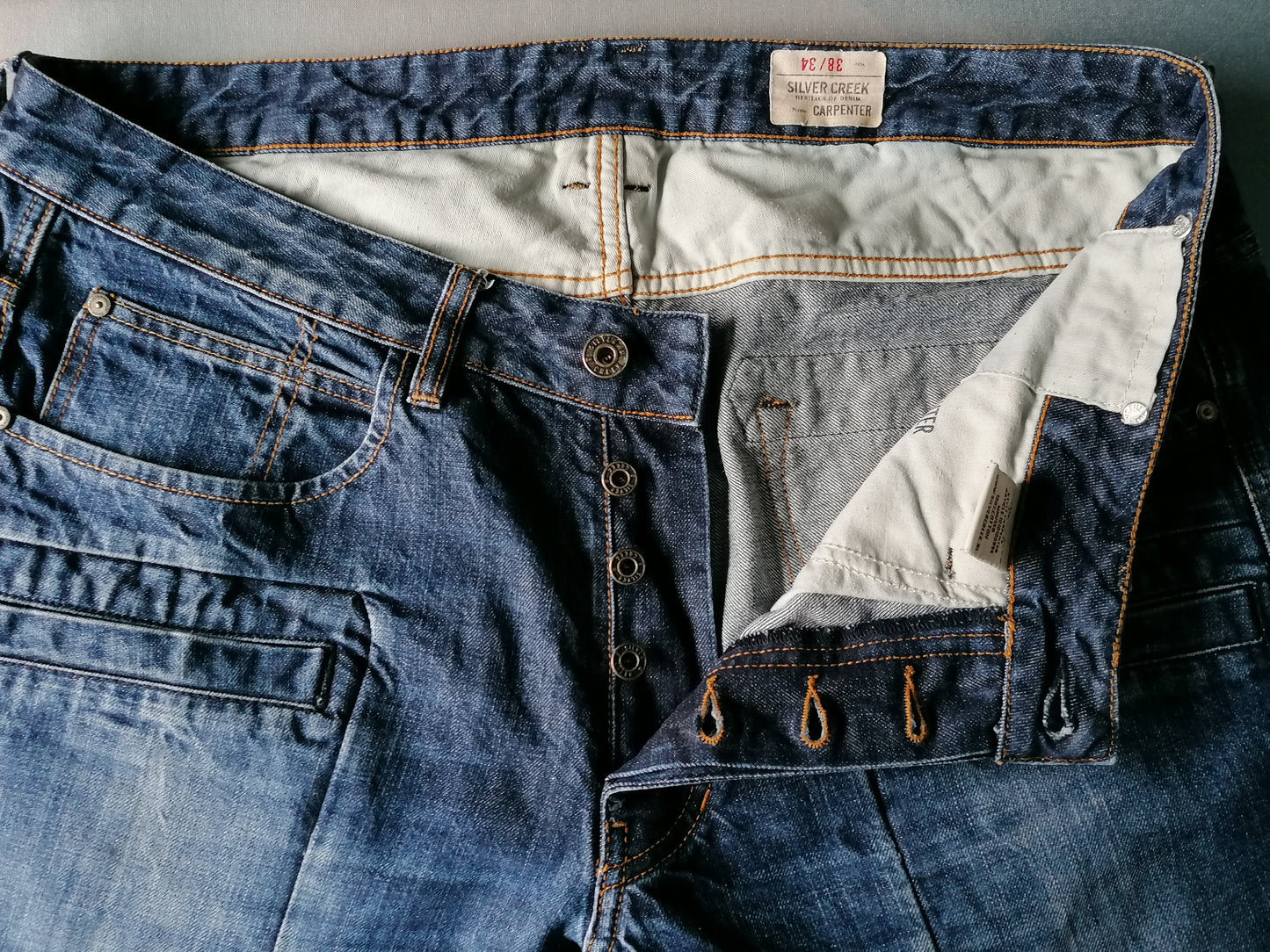 SilverCreek jeans. Donker Blauw gekleurd. Maat W38 - L34. type Carpenter