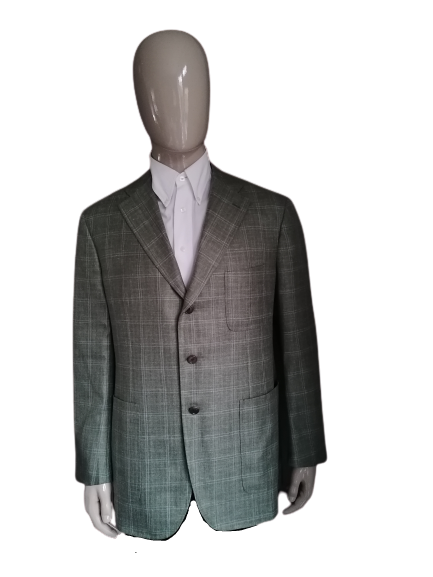 Veste en laine et en lin Franck Namani. Green White Checkered. Taille 56 / XL