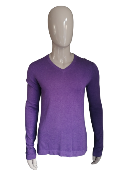 JC Rags Pullover mit V-Ausschnitt – Lila – Größe L