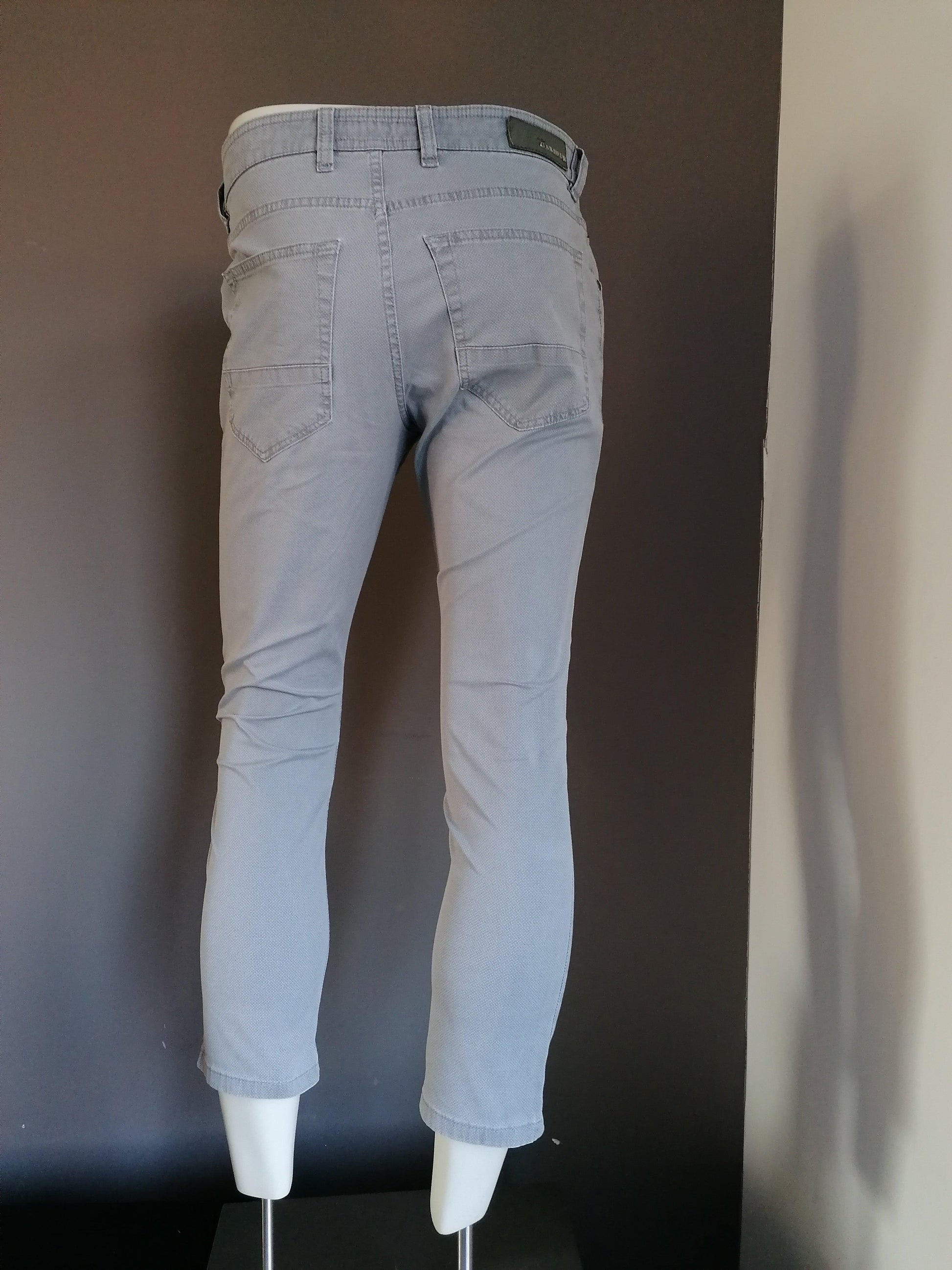 B keus: Gardeur pantalon / broek. Grijs motief. Kort model. Maat W33 - L65 cm. verkleuring - EcoGents