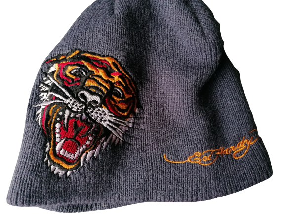 Vintage Ed Hardy Cap. Gray with print. One Size
