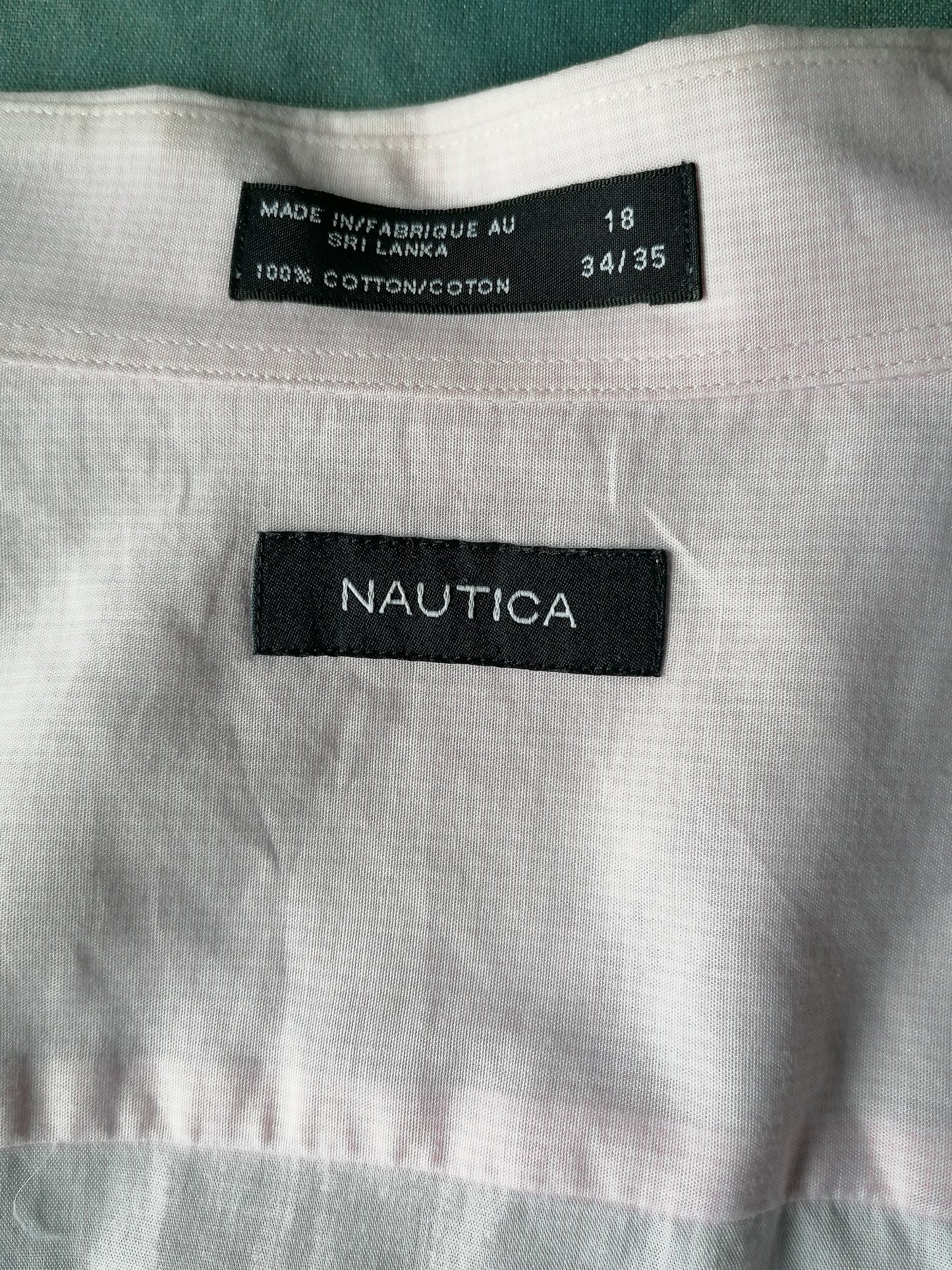 Nautica overhemd Roze Wit motief. Maat XXL / 2XL