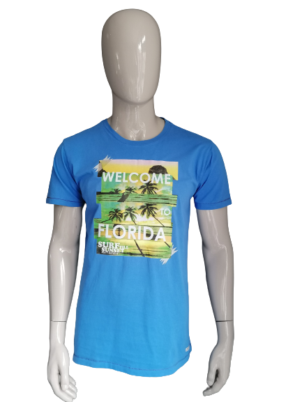 Chemise Ryan & Lewis. Bleu avec impression. Taille xl.