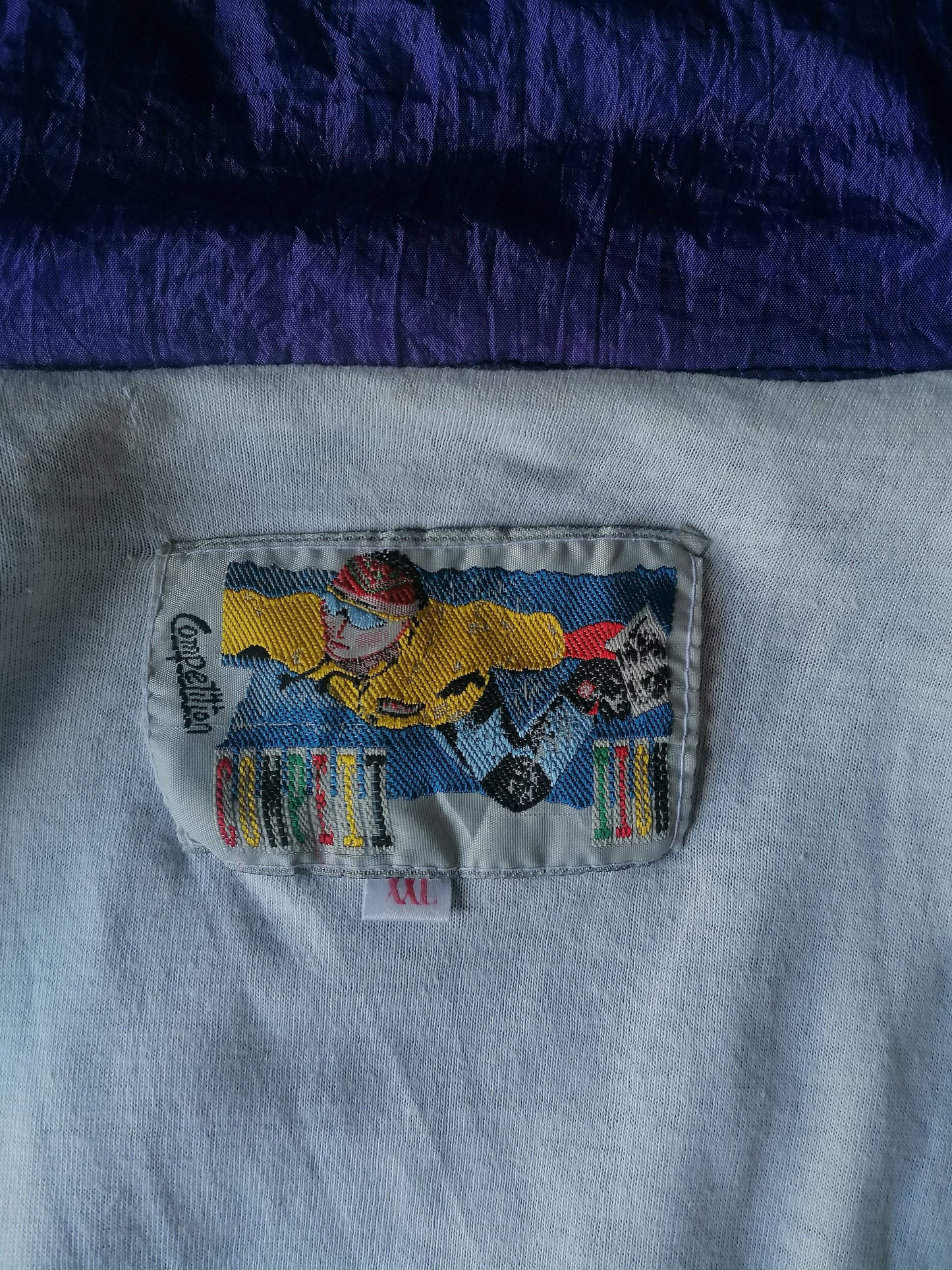 Vintage retro competition windbreaker. Lightly lined. Blue purple colored. Size XXL / 2XL