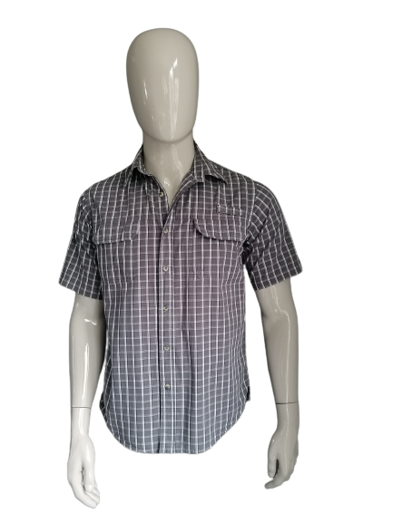 Wrangler shirt short sleeve gray white checked. Size S.