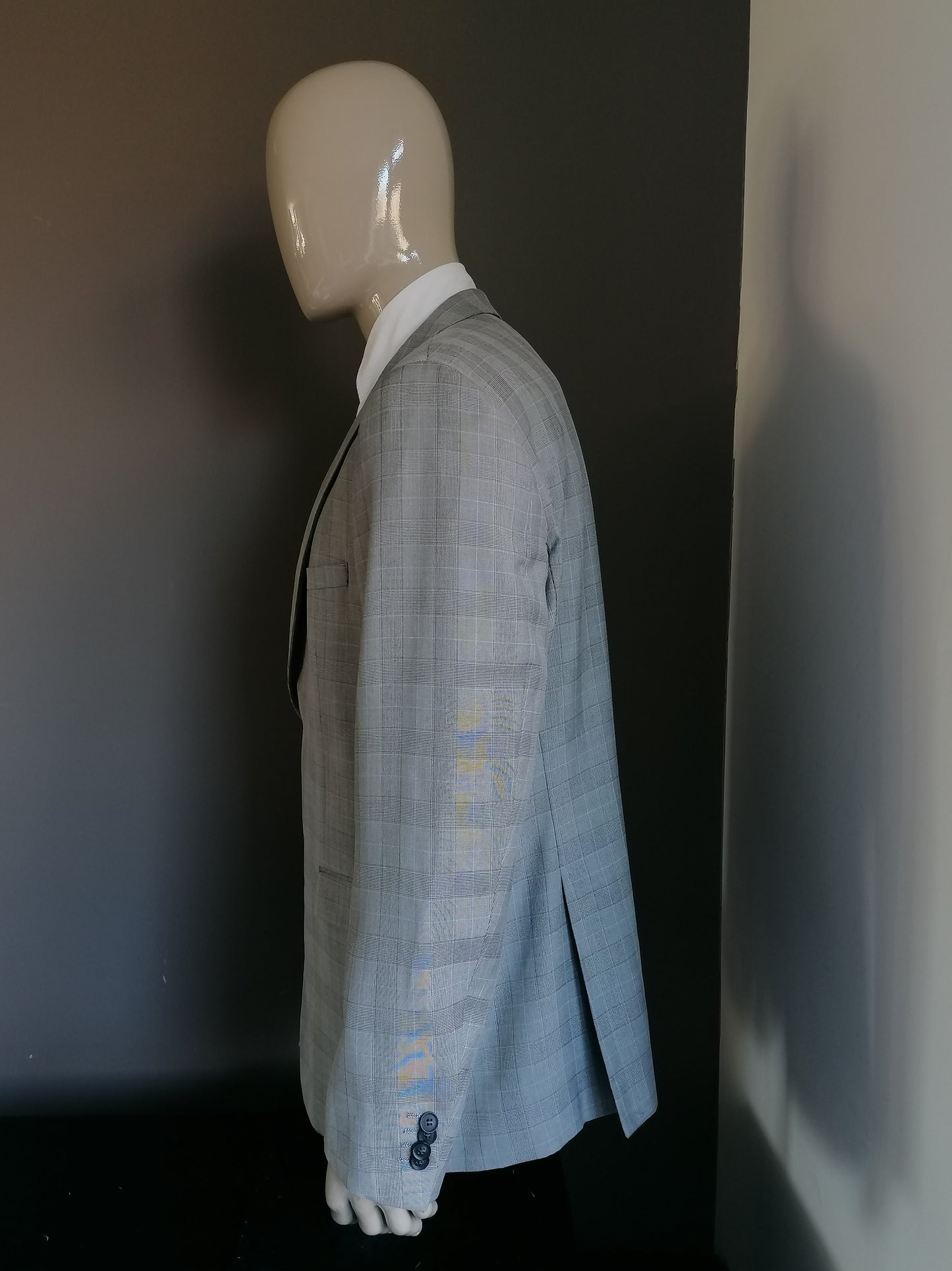 TU jacket. Gray black blue checkered. Size 58 / XL