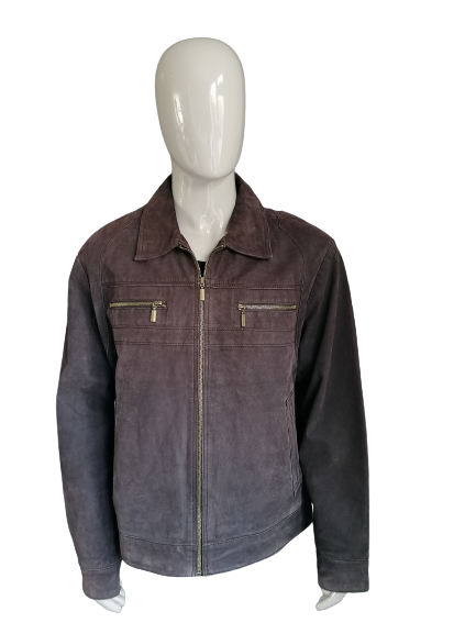 Essentials leather jacket / jack. Dark brown colored. Size XXL / 2XL