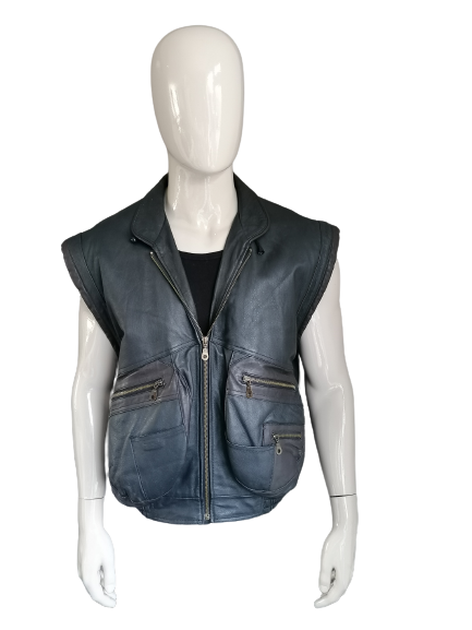 Cooler Vintage Henry Morrel 80er Bodywarmer. Dunkelgraubraun gefärbt. Größe L.