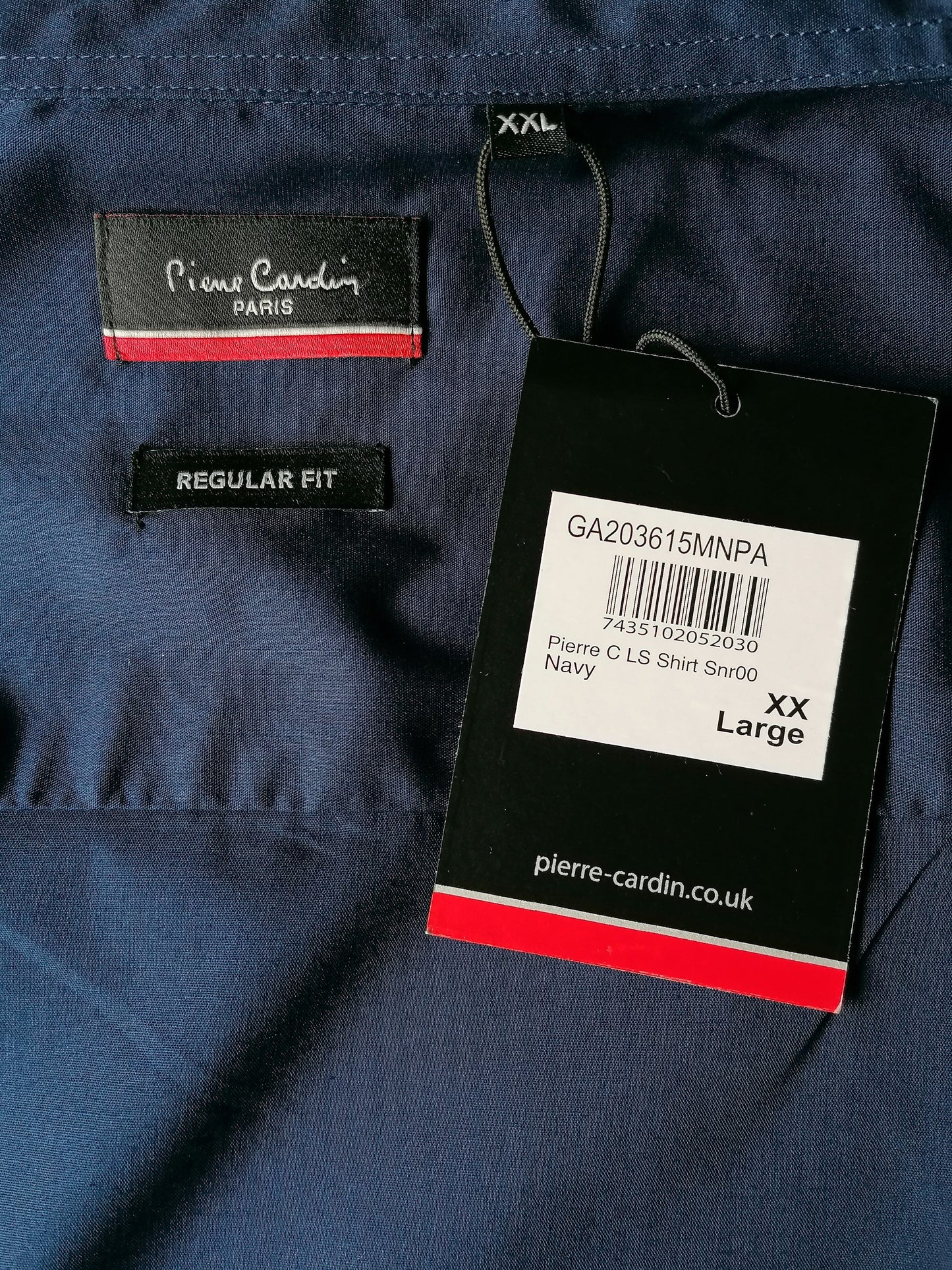 Pierre Cardin shirt. Dark blue colored. Size XXL / 2XL. New! Regular fit.