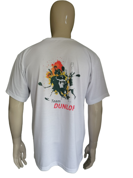 Dunlop-Shirt. Team Dunlop Tennis. Weiß mit Aufdruck. Größe L.