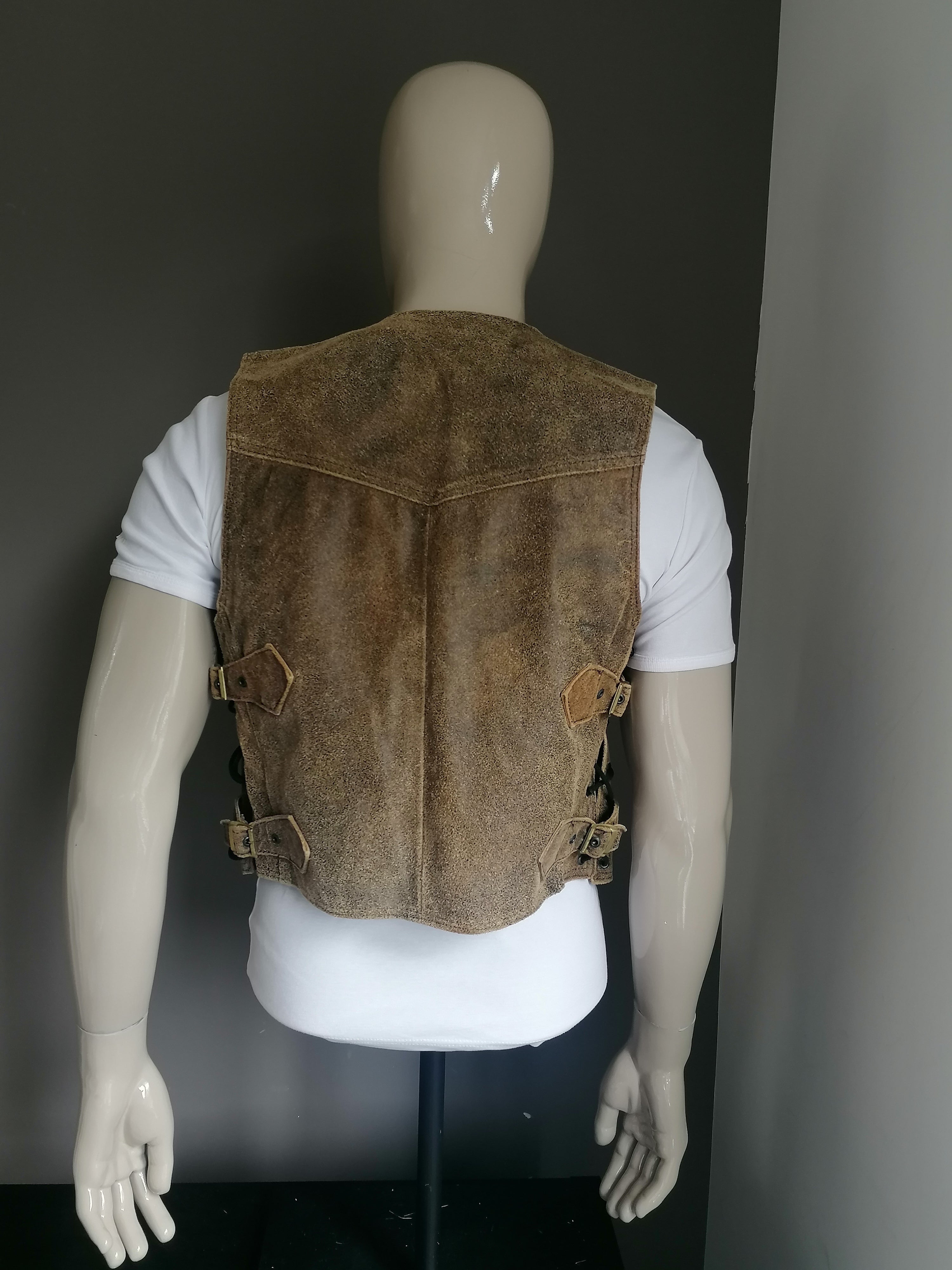 Leather clearance biker waistcoat