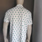 Vintage Identity overhemd korte mouw. Wit Groene print. Maat XL. 100% polyester.