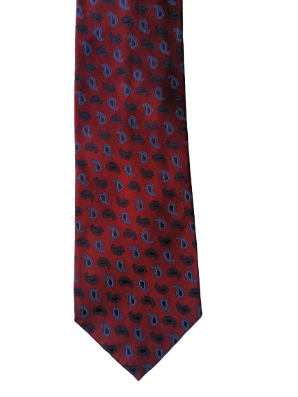 Ballantyne Silk corbata. Color rojo de color azul.
