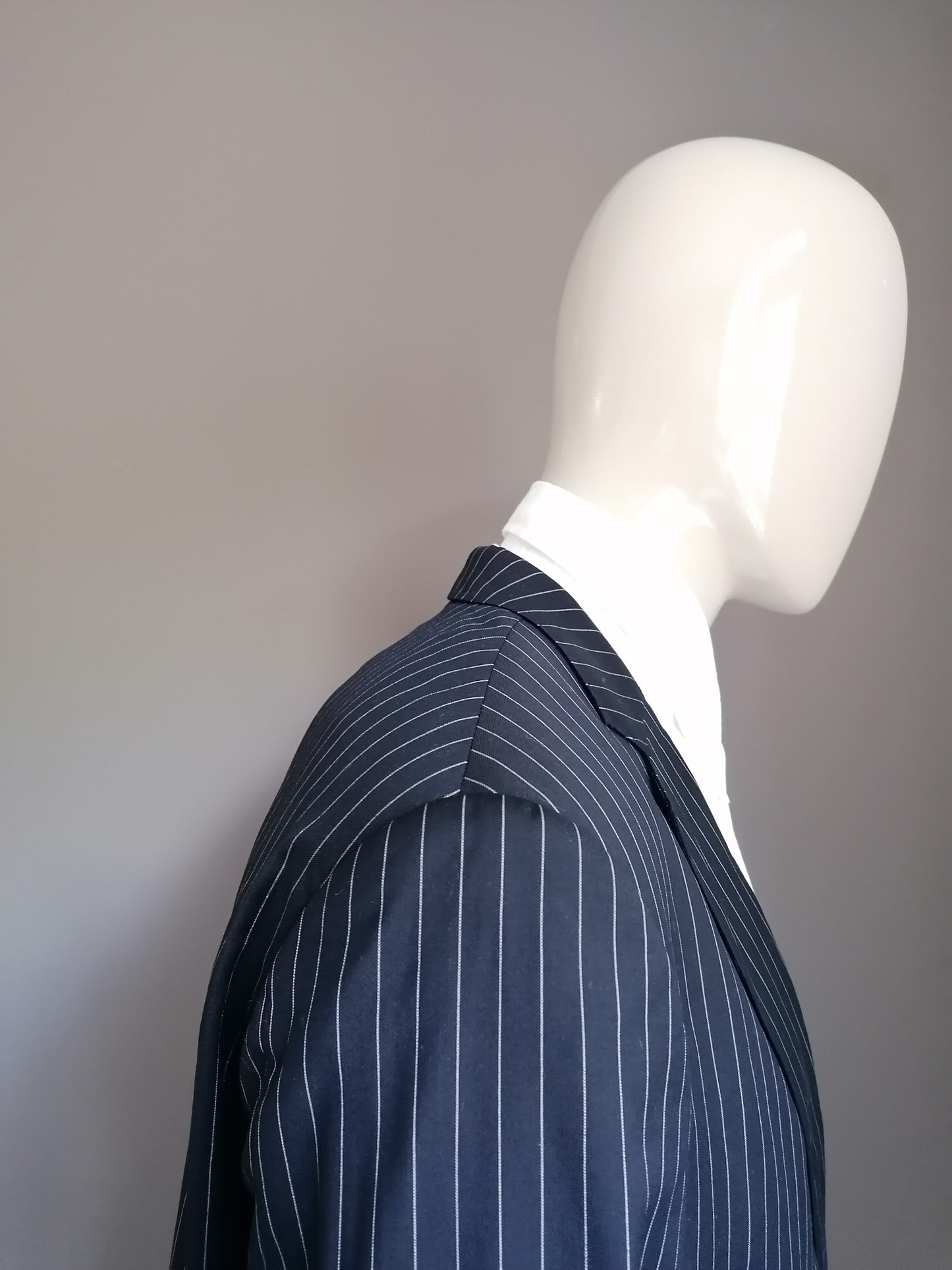 Rietveld Custom Colbert. Dark blue white striped. Size 56 / XL