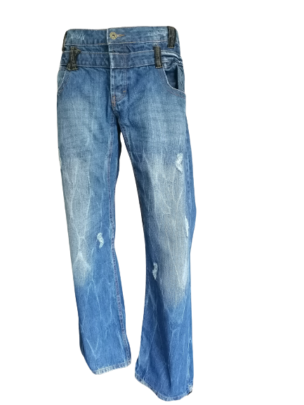 Southern Menswear jeans. Blauw gekleurd. Maat W38 - L34.