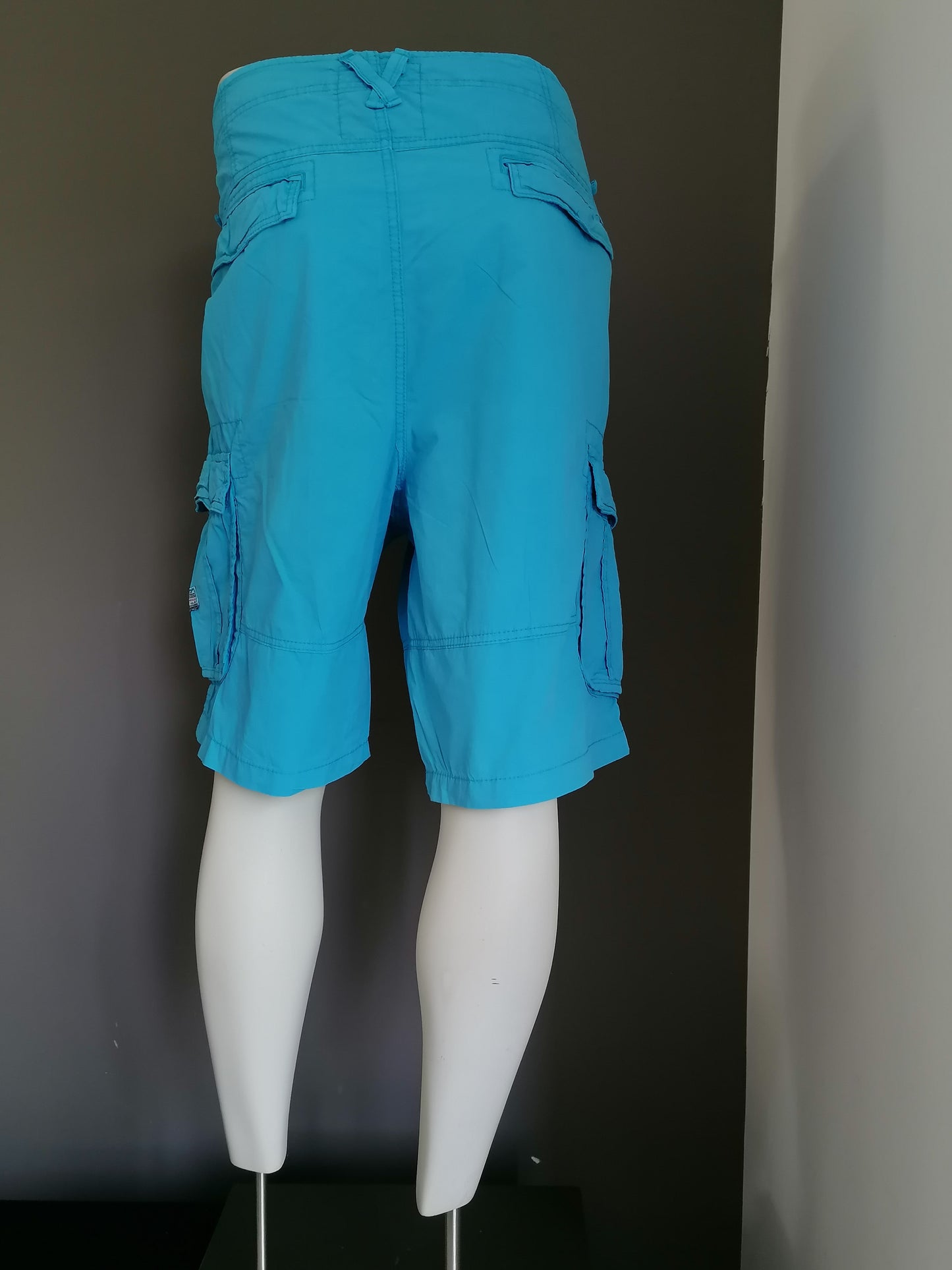 Twinlife korte broek met zakken. Blauw gekleurd. Maat XXXL / 3XL
