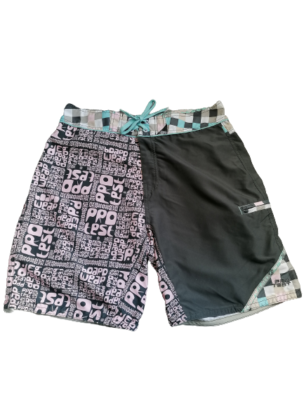 Protest swimming trunks /swimming shorts. Gray pink blue print. Size L. bag with zipper. #601