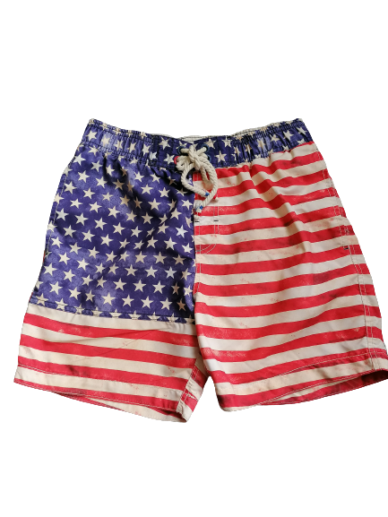 55stage swimsuit/ swim shorts. Red White Blue. Size S. #601