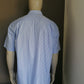 Emanuel Berg overhemd korte mouw. Blauw Wit gestreept. Maat XL.