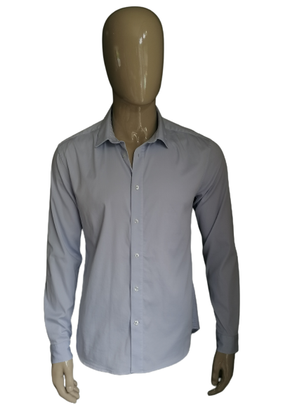 Chemise Mos Mosh MM & Ten. De couleur bleu clair. Taille XL. Extensible. Coupe ajustée.