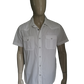 Its Noize overhemd korte mouw + borstzakken en drukknopen. Wit gestreept motief. Maat XL.