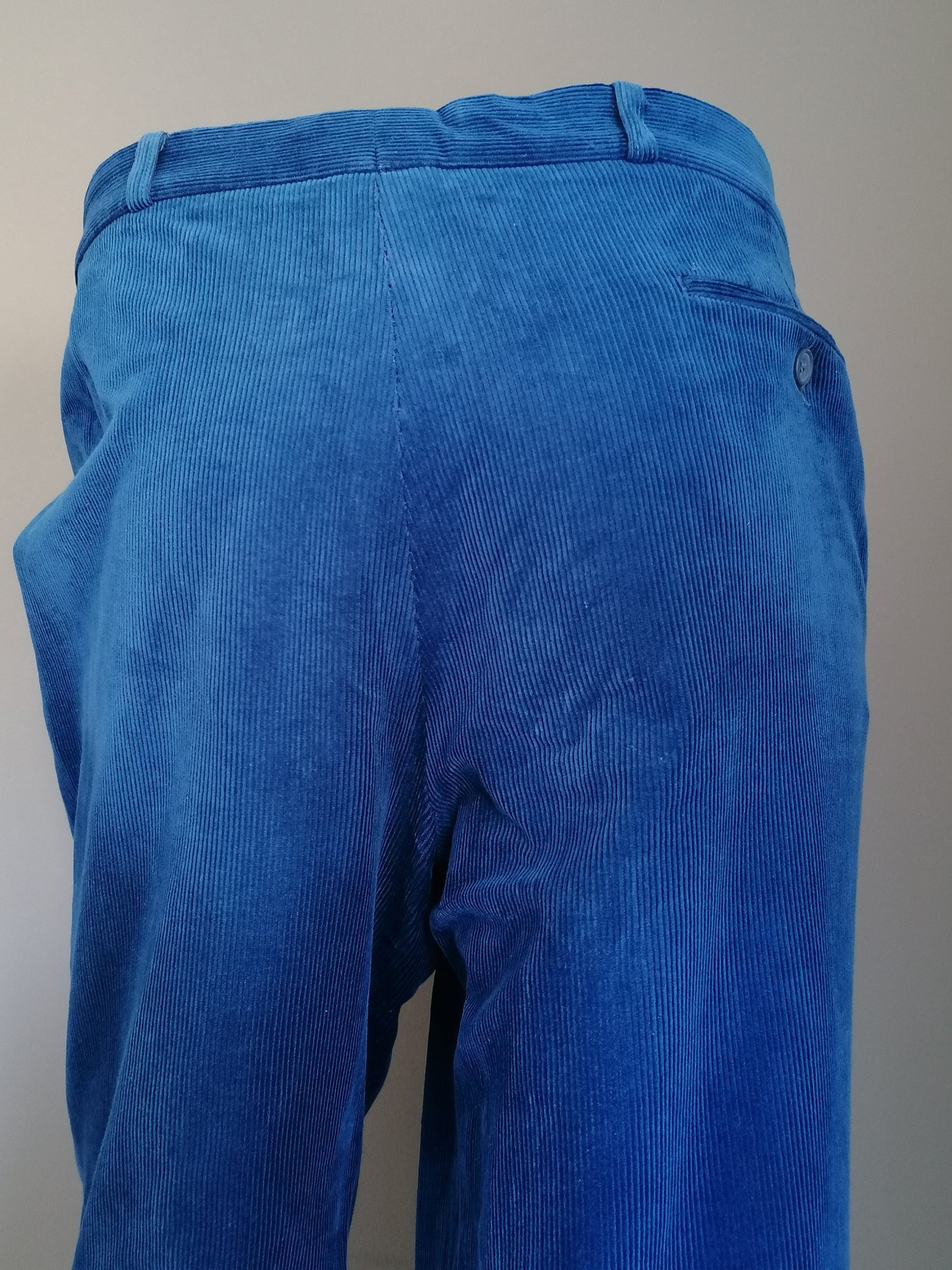 Pantalons / pantalons de côtes étirés du confort. Couleur bleue. Taille 27 (54 / L)