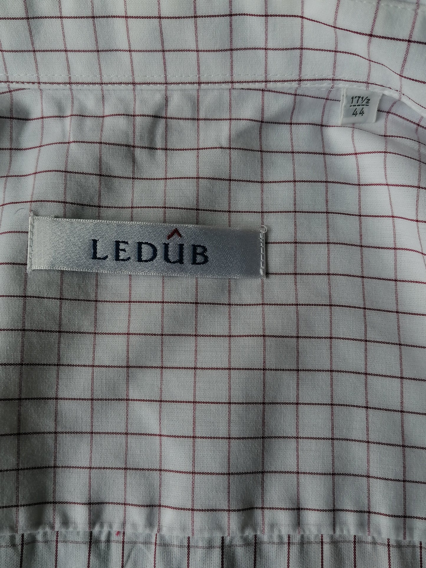 Ledub -Shirt. Weiß rote blockiert. Größe 44 / / xl.