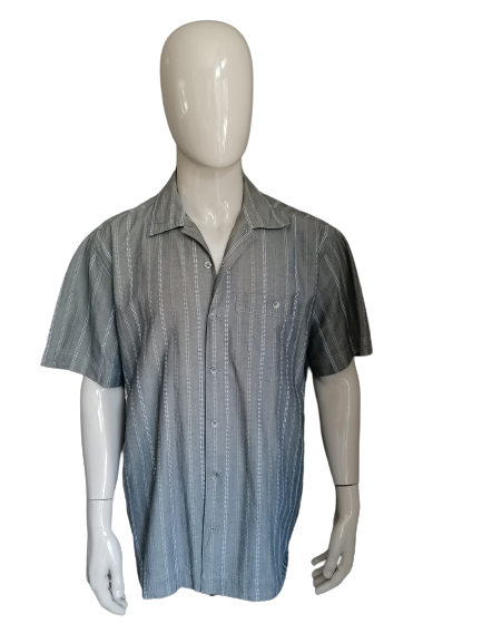 DornBusch Shirt vintage manica corta. Beige bianco grigio colorato. Taglia XL.