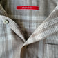 Vintage Ahlemeyer overhemd korte mouw. Grotere knopen. Beige Wit geruit. Maat XL.