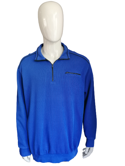 Brax -Pullover mit Reißverschluss. Blau gefärbt. Größe xxxxl / 4xl.
