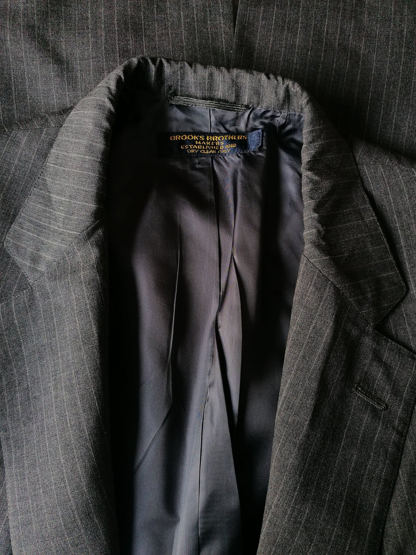 Brooks Brothers Colbert. Gray striped. Size 52 / L. Customization. See dimensions.